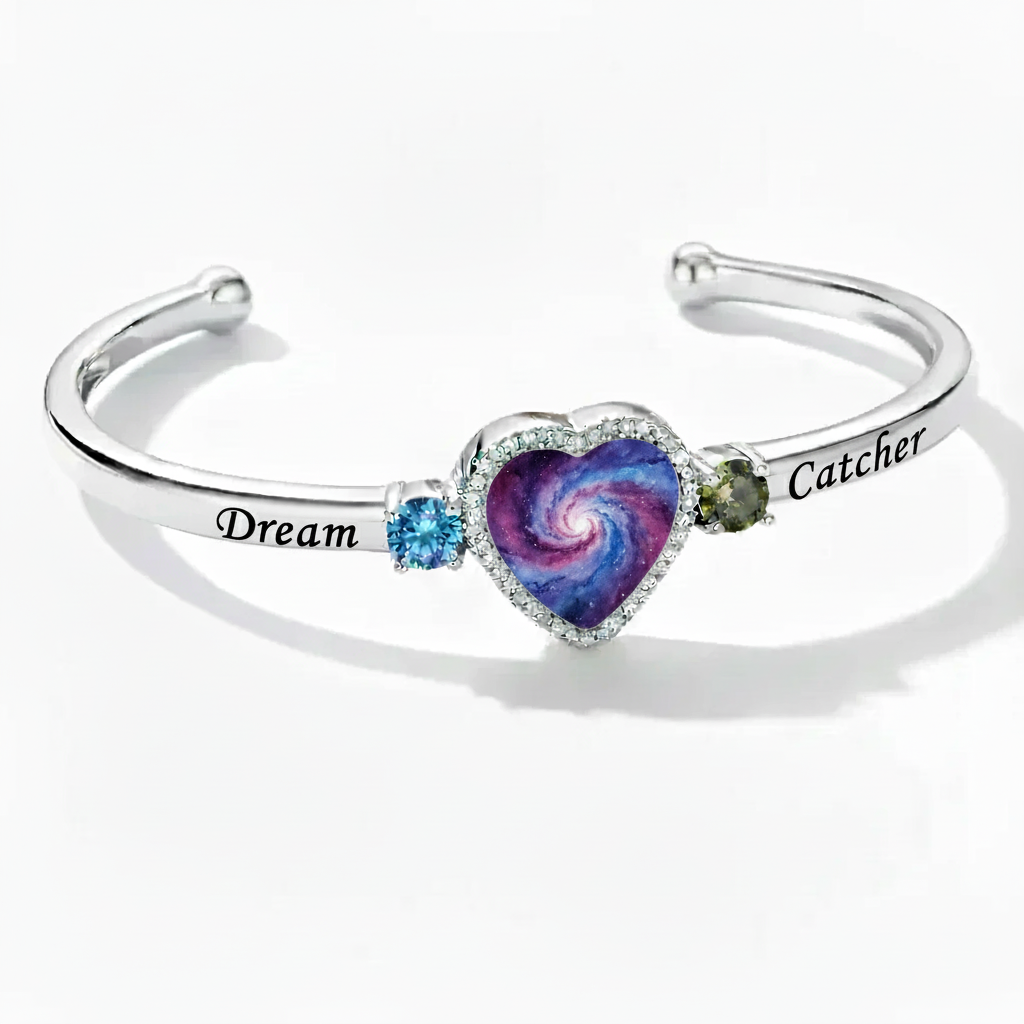 Delicate Heart Locket Bangle — Adjustable Fit, Timeless Sparkle B4008