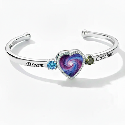 Delicate Heart Locket Bangle — Adjustable Fit, Timeless Sparkle B4008