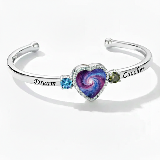 Delicate Heart Locket Bangle — Adjustable Fit, Timeless Sparkle B4008