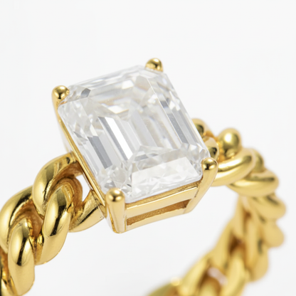 Emerald Cut Ring - Macro Detail
