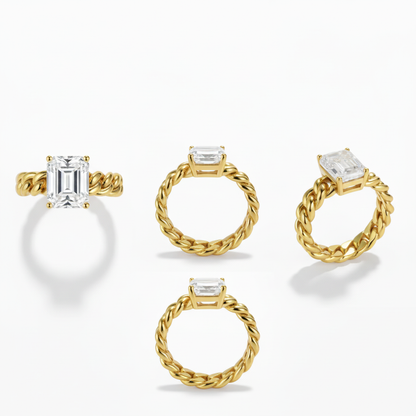 Emerald Cut Ring - Multiple Angles