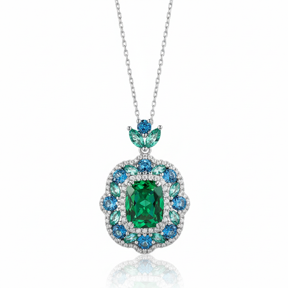 Emerald Necklace White Background