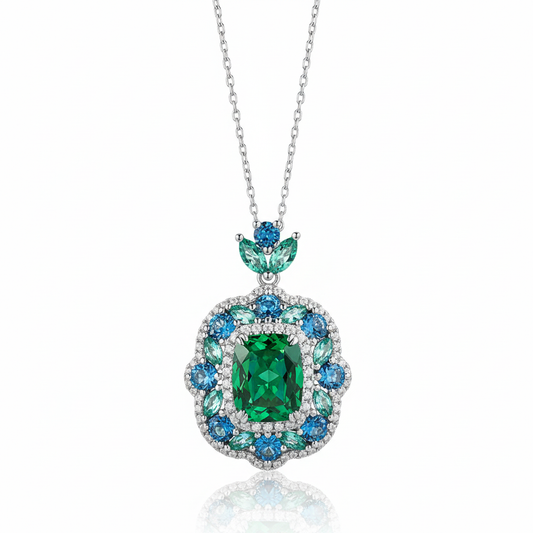Emerald Necklace White Background