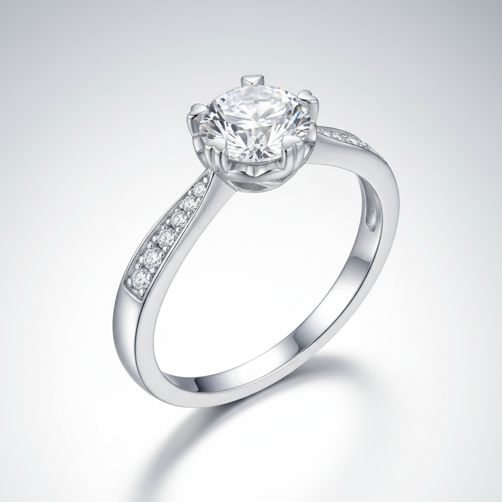 Engagement ring angle view