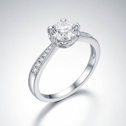 Engagement ring angle view