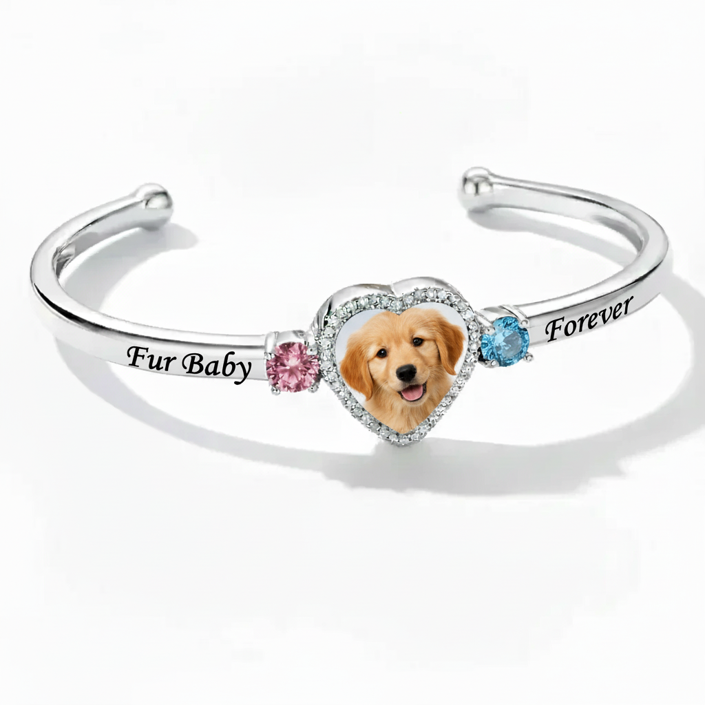 Delicate Heart Locket Bangle — Adjustable Fit, Timeless Sparkle B4007