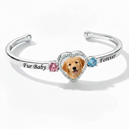 Delicate Heart Locket Bangle — Adjustable Fit, Timeless Sparkle B4007