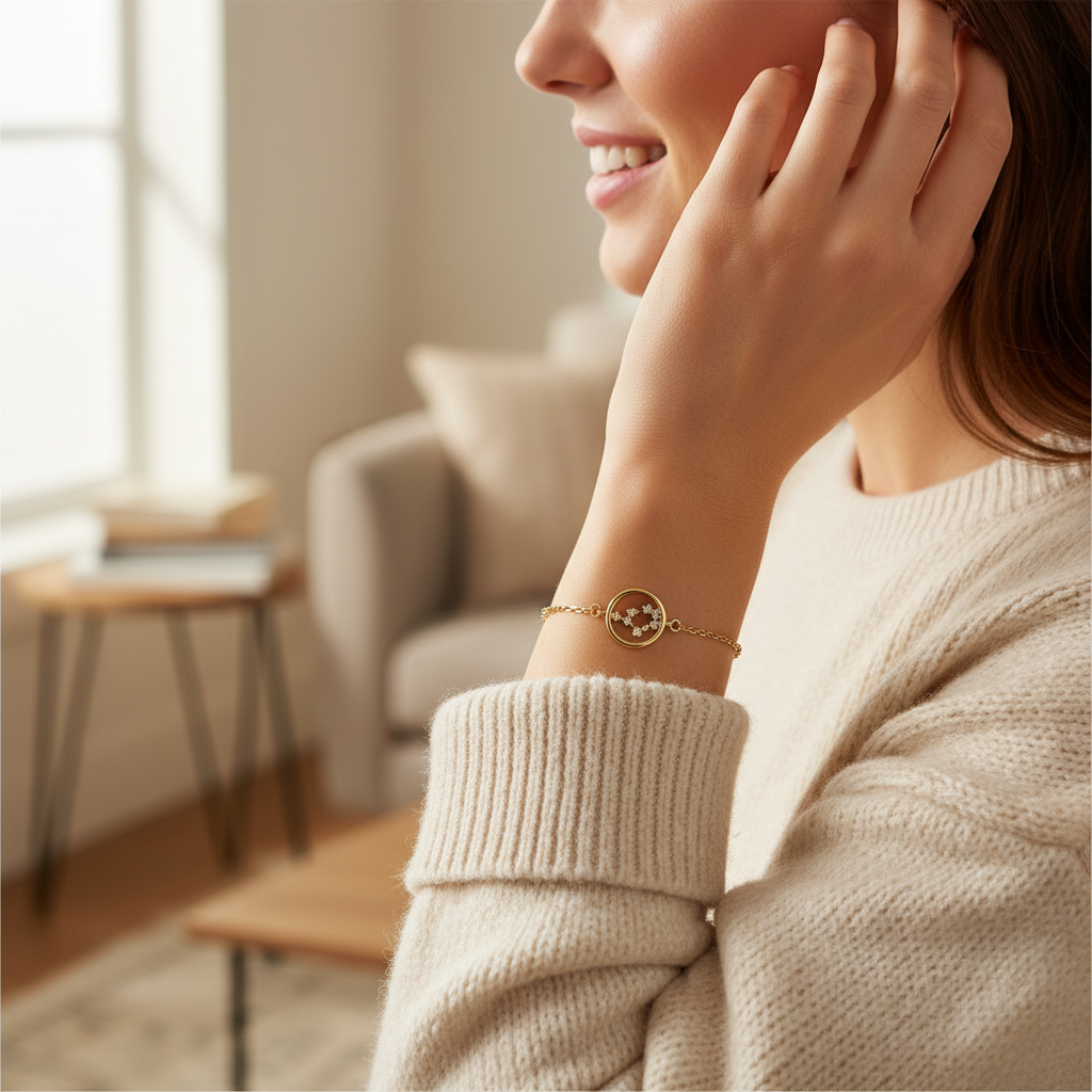 Gold cross bracelet lifestyle 2