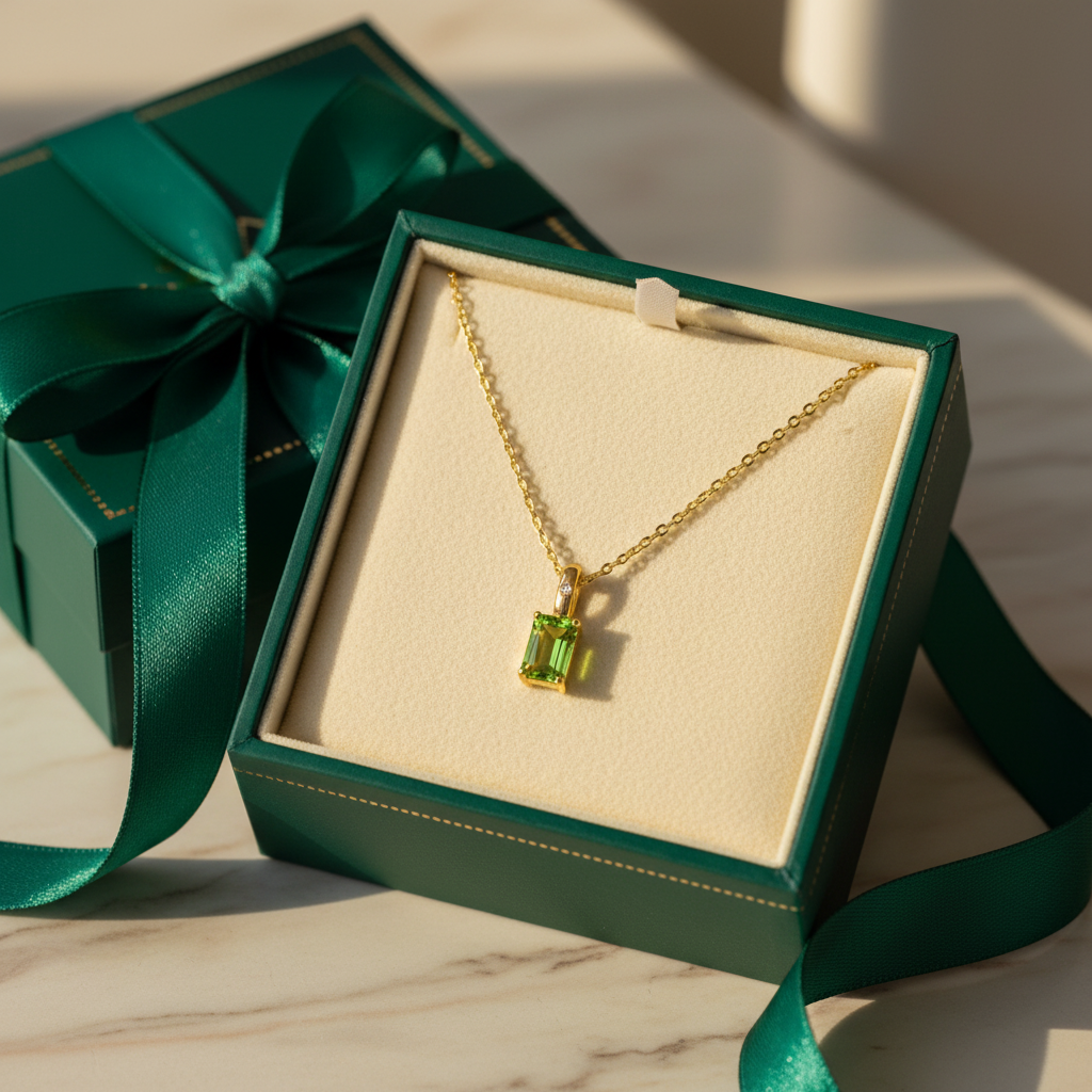 Green crystal pendant gift box