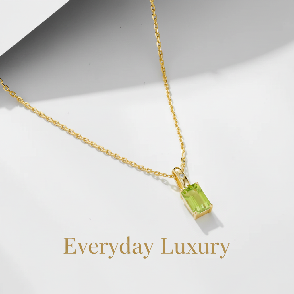 Green crystal pendant marketing