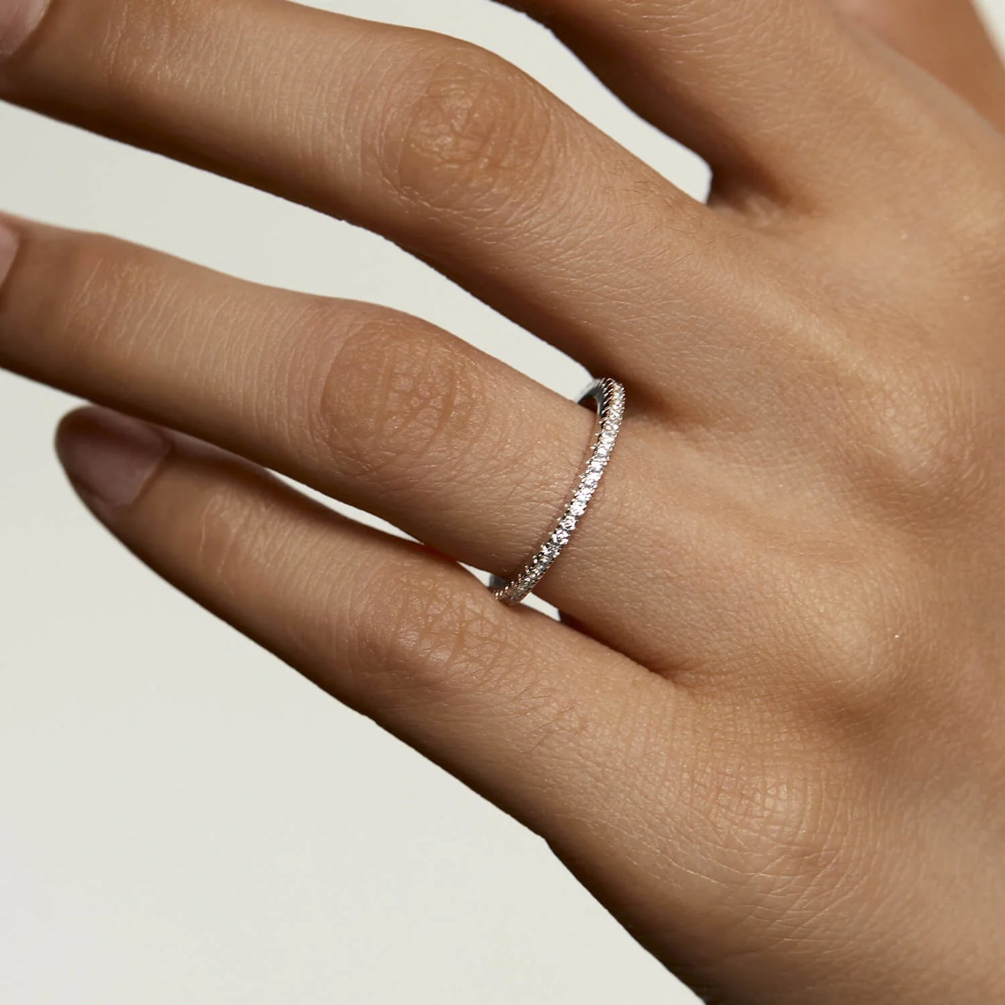 Ricady Jewel Lab Created Diamond Ring, 925 Sterling Silver Gold-Plated - Classic Stackable Design for Women