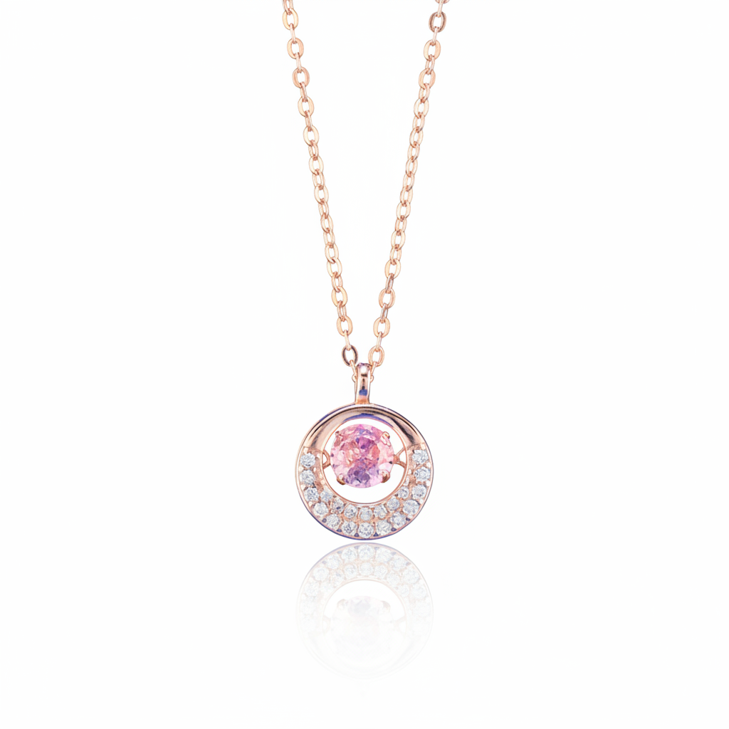 Dancing Heart Necklace • 925 Sterling Silver with Sparkling Zirconia