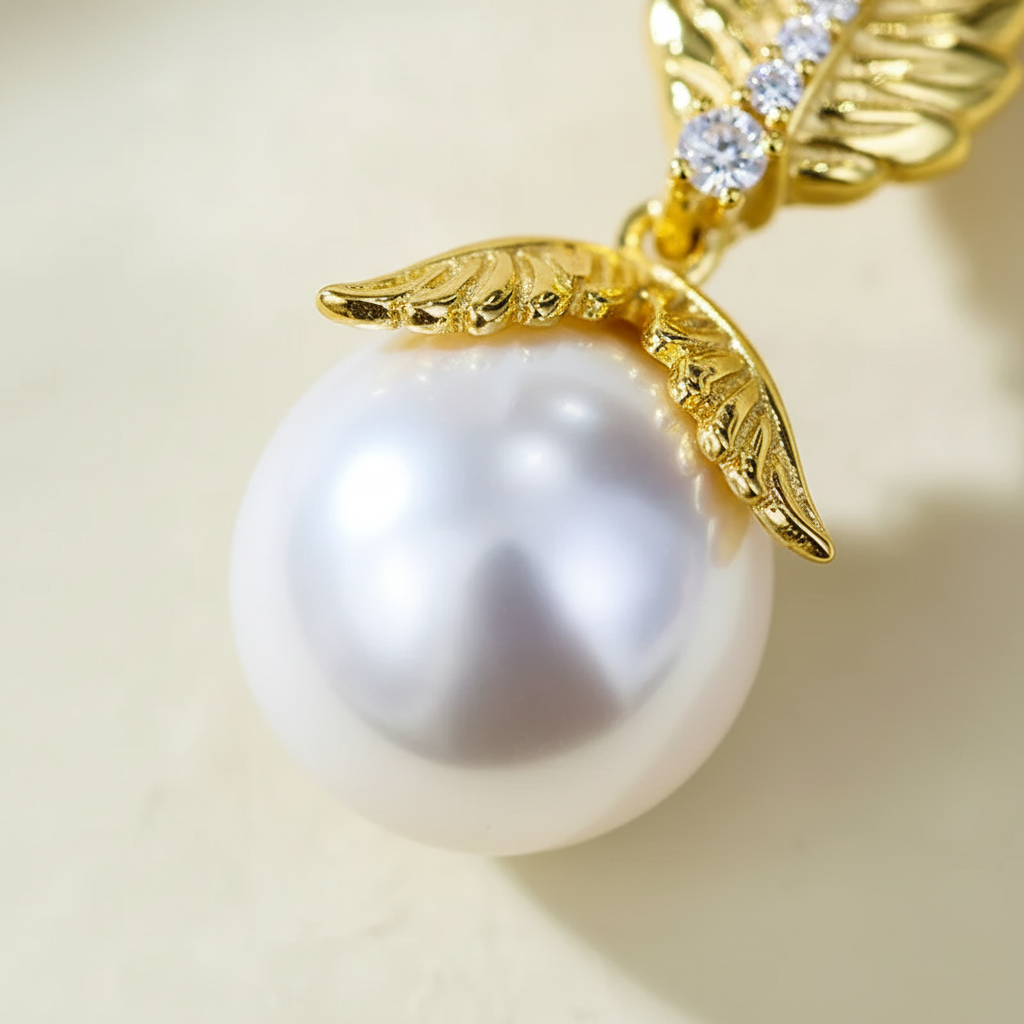 Macro detail of pearl and wings