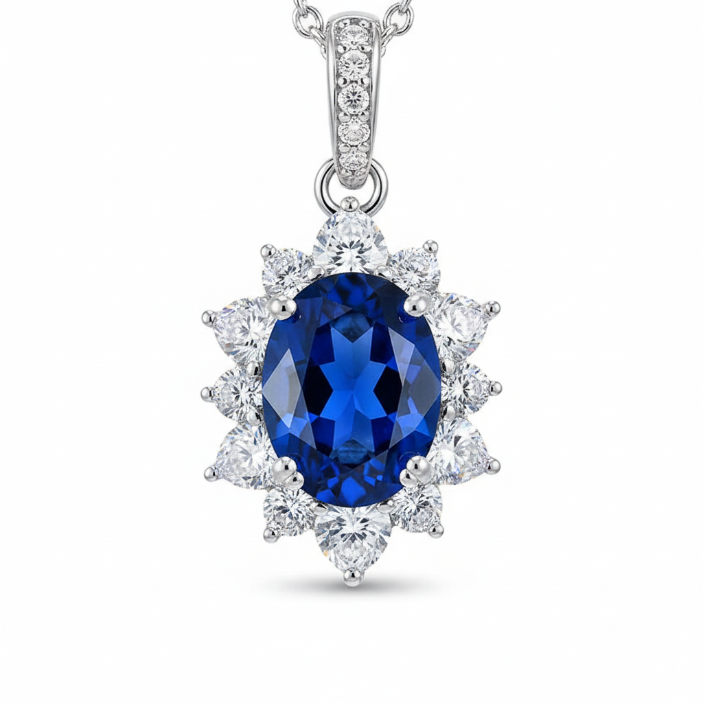 Macro sapphire and halo detail