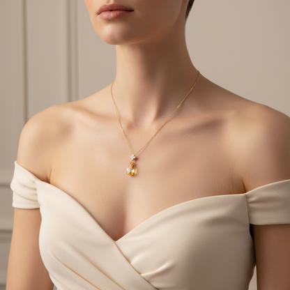 Model in off-shoulder style