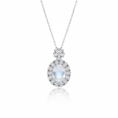 Moonstone Necklace White Background