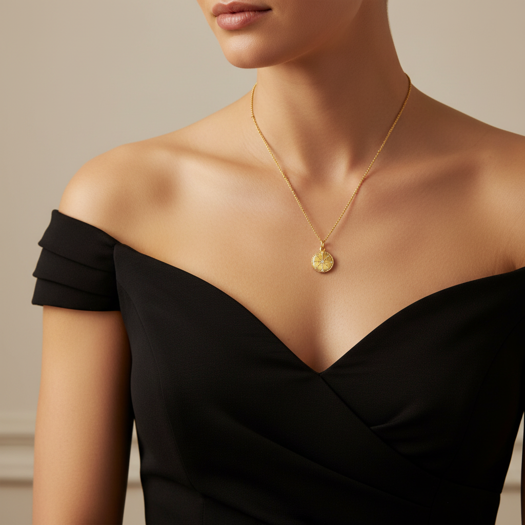 Off-shoulder black dress