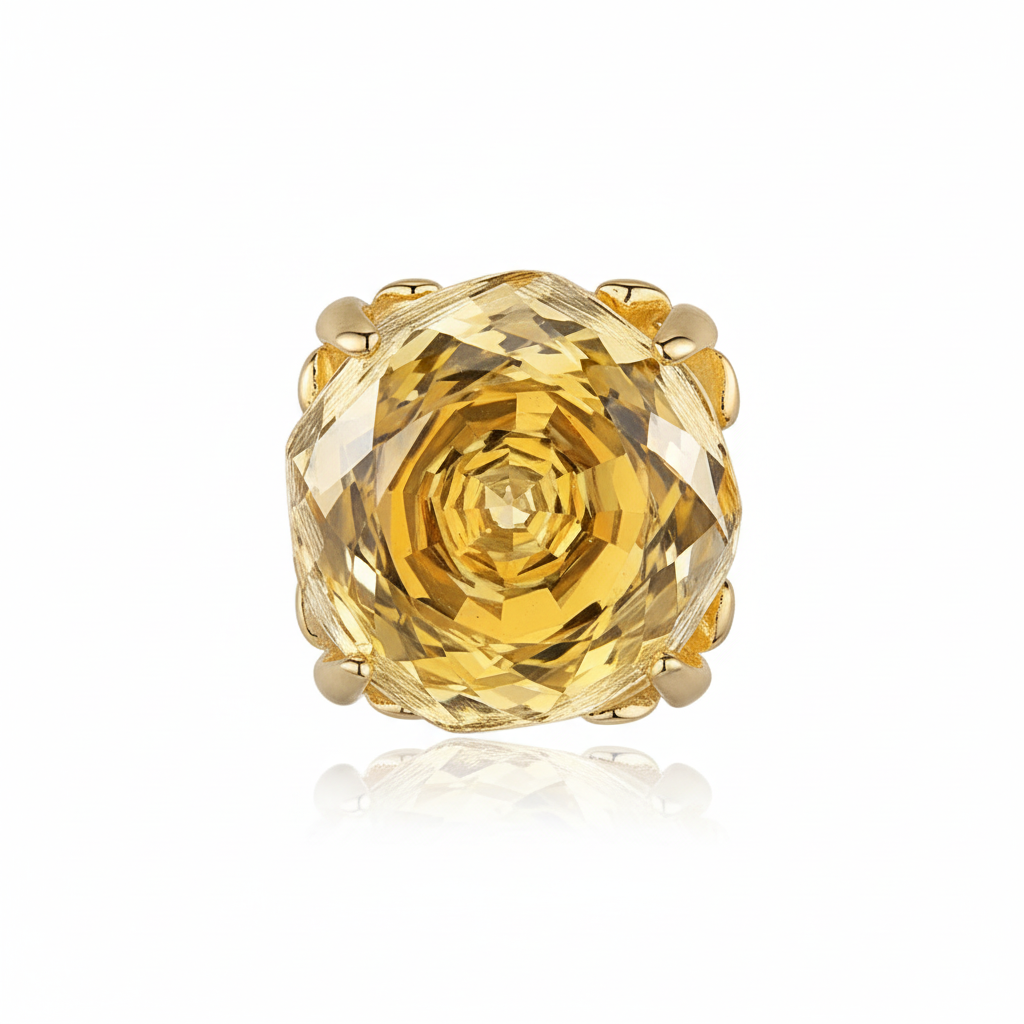 Rose-cut citrine detail