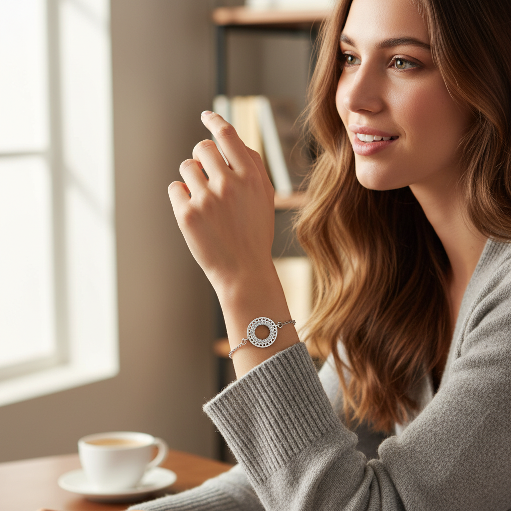 Silver heart bracelet lifestyle 2