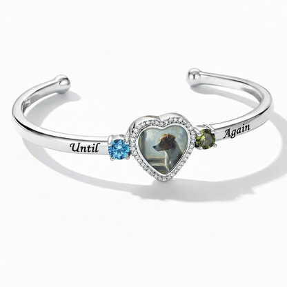 Delicate Heart Locket Bangle — Adjustable Fit, Timeless Sparkle B4001