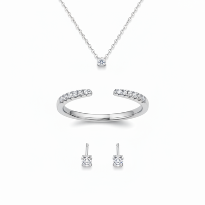 White Background Flat Lay with Jewelry